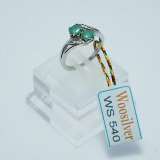 [ BẠC 925 ] Nhẫn đá ngọc lục bảo thiên nhiên - WS 540