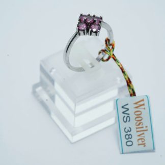 [ BẠC 925 ] Nhẫn đá garnet hồng tự nhiên thiết kế tinh tế - WS 380