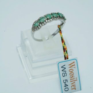 [ BẠC 925 ] Nhẫn đá ngọc lục bảo thiết kế sang trọng - WS 540