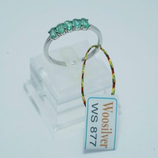 [ BẠC 925 ] Nhẫn đá ngọc lục bảo xanh biếc thiết kế đơn giản sang trọng - WS 877