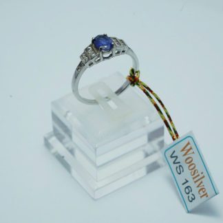 [ BẠC 925 ] Nhẫn đá sapphire thiên nhiên thiết kế sang trọng và quý phái - WS 163