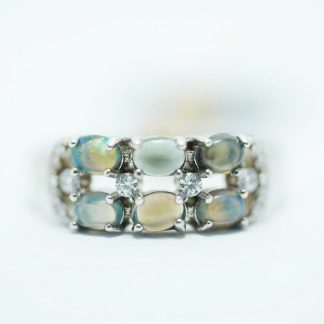 [ BẠC 925 ] Nhẫn đá Black Opal thiết kế độc đáo - WS848