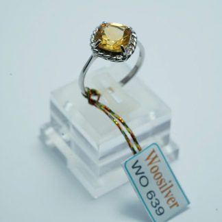 [ BẠC 925 ] Nhẫn đá Citrine vàng rực rỡ thiết kế sang trọng - WO 639