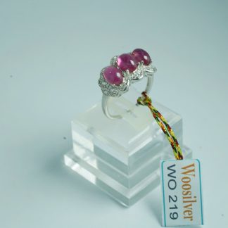 [ BẠC 925 ] Nhẫn đá Ruby đỏ thiết kế nổi bật quyến rũ - WO 219