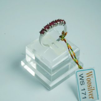 [ BẠC 925 ] Nhẫn đá Ruby đỏ thiết kế đơn giản - WS 171
