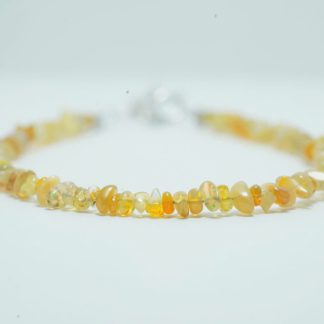 [ BẠC 925 ] Lắc tay đá Opal sắc vàng ấm áp