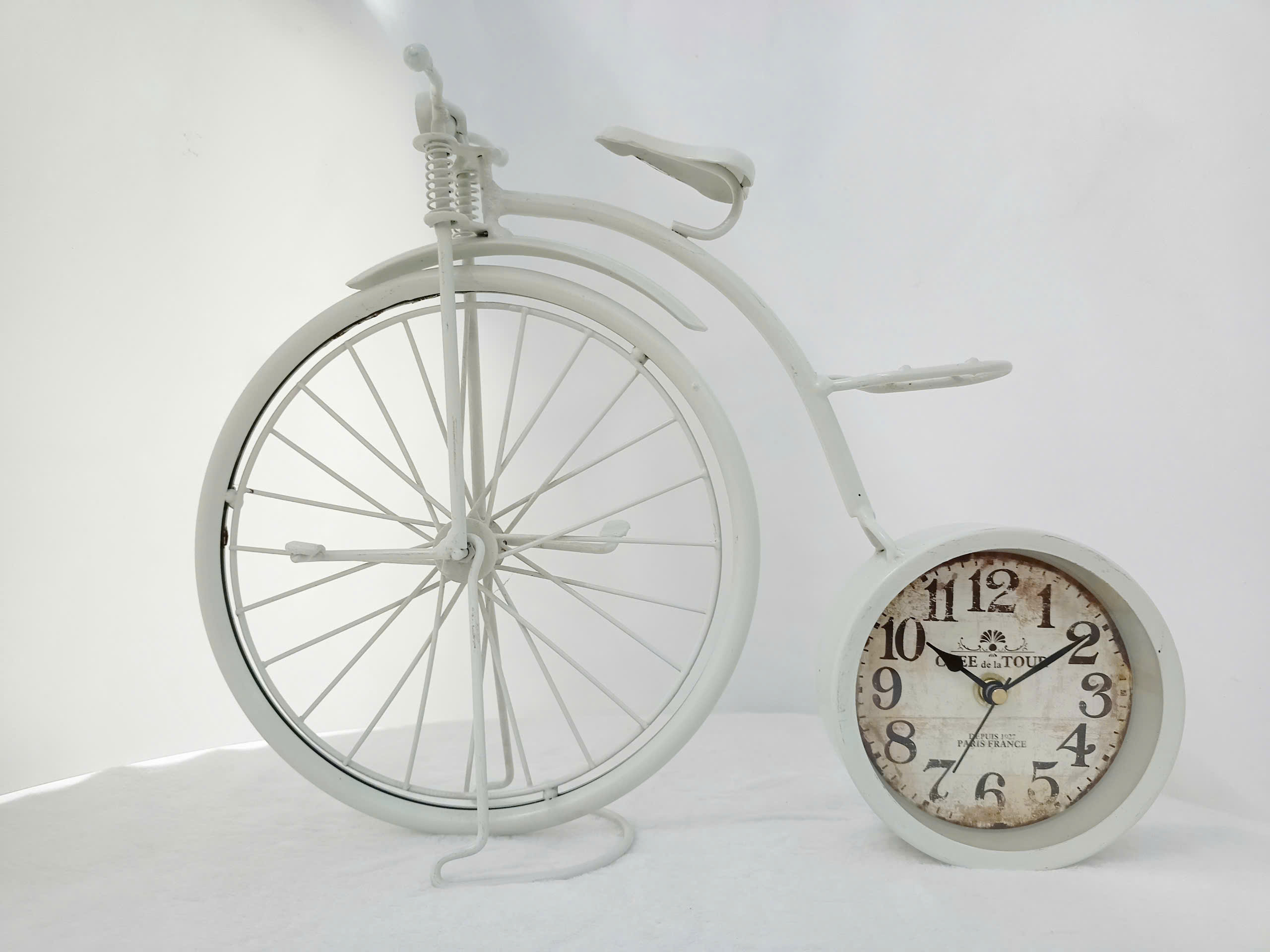 Mô hình xe đạp cổ điển màu trắng MHX-1907 - Ảnh 2