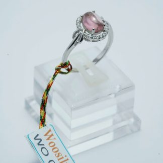 [ BẠC 925 ] Nhẫn đá Tourmaline hồng mềm mạithiết kế tinh tế - WO 071