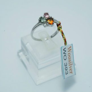 [ BẠC 925 ] Nhẫn đá Tourmaline đa sắc thiết kế thanh lịch và trẻ trung - WO 393