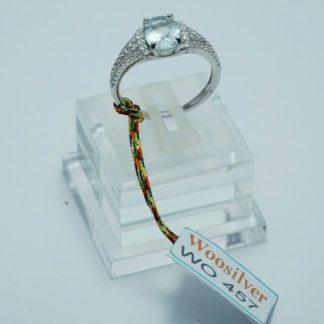 [ BẠC 925 ] Nhẫn đá Aquamarine xanh biển trong trẻo sang trọng - WO 457