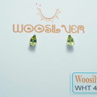 [ BẠC 925 ] Hoa tai đá Peridot dáng giọt nước - WHT 410