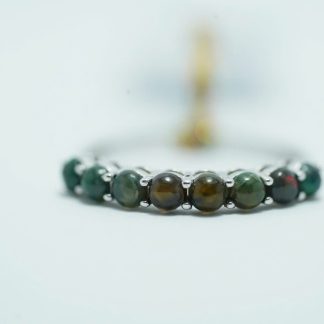 [ BẠC 925 ] Nhẫn Đá Opal Đen Tròn - WS304