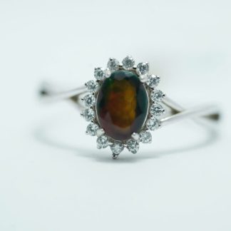 [ BẠC 925 ] Nhẫn Đá Opal Vương Miện Ánh Sáng - WS460