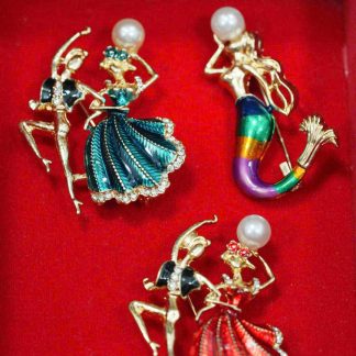 Trâm cài áo nghệ thuật hình người cá & vũ công