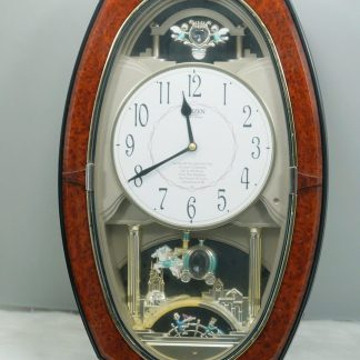 [ HÀNG SI NHẬT ] Đồng Hồ Treo Tường Si Nhật – Oval – Có Nhạc, Vân Gỗ Sang Trọng