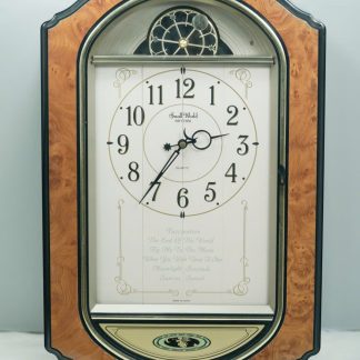 [ HÀNG SI NHẬT ] Đồng Hồ Treo Tường Si Nhật – Hình Chữ Nhật, Vân Gỗ Cổ Điển, Có Nhạc