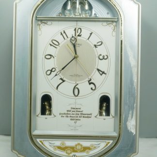 [ HÀNG SI NHẬT ]  Đồng Hồ Treo Tường Si Nhật – Kiểu Dáng Bạc Trắng Cổ Điển, Có Nhạc Chuông