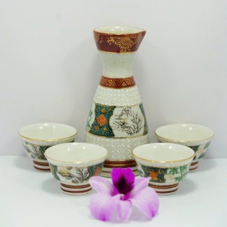 [ HÀNG SECONDHAND ] Bộ Bình & Ly Gốm Sứ Họa Tiết Truyền Thống Secondhand - BGS72