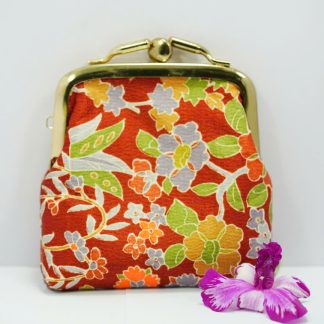 [ HÀNG SECONDHAND ] Ví Đựng Xu Gấm Đỏ Secondhand – V014