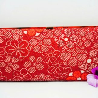 [ HÀNG SECONDHAND ] Ví Gấm Đỏ Hoa Văn Truyền Thống Secondhand – V018