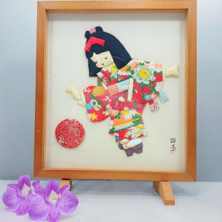[ HÀNG SECONDHAND ] Tranh Vải Cô Gái Kimono - Secondhand - BB84