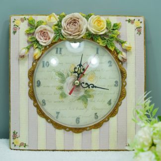 [ HÀNG SECONDHAND ] Đồng Hồ Treo Tường Hoa Hồng Cổ Điển - Secondhand - ĐHTT62