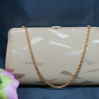 [ HÀNG SECONDHAND ] Túi Xách Dự Tiệc – Tông Vàng Be Ánh Kim – Secondhand – TX057