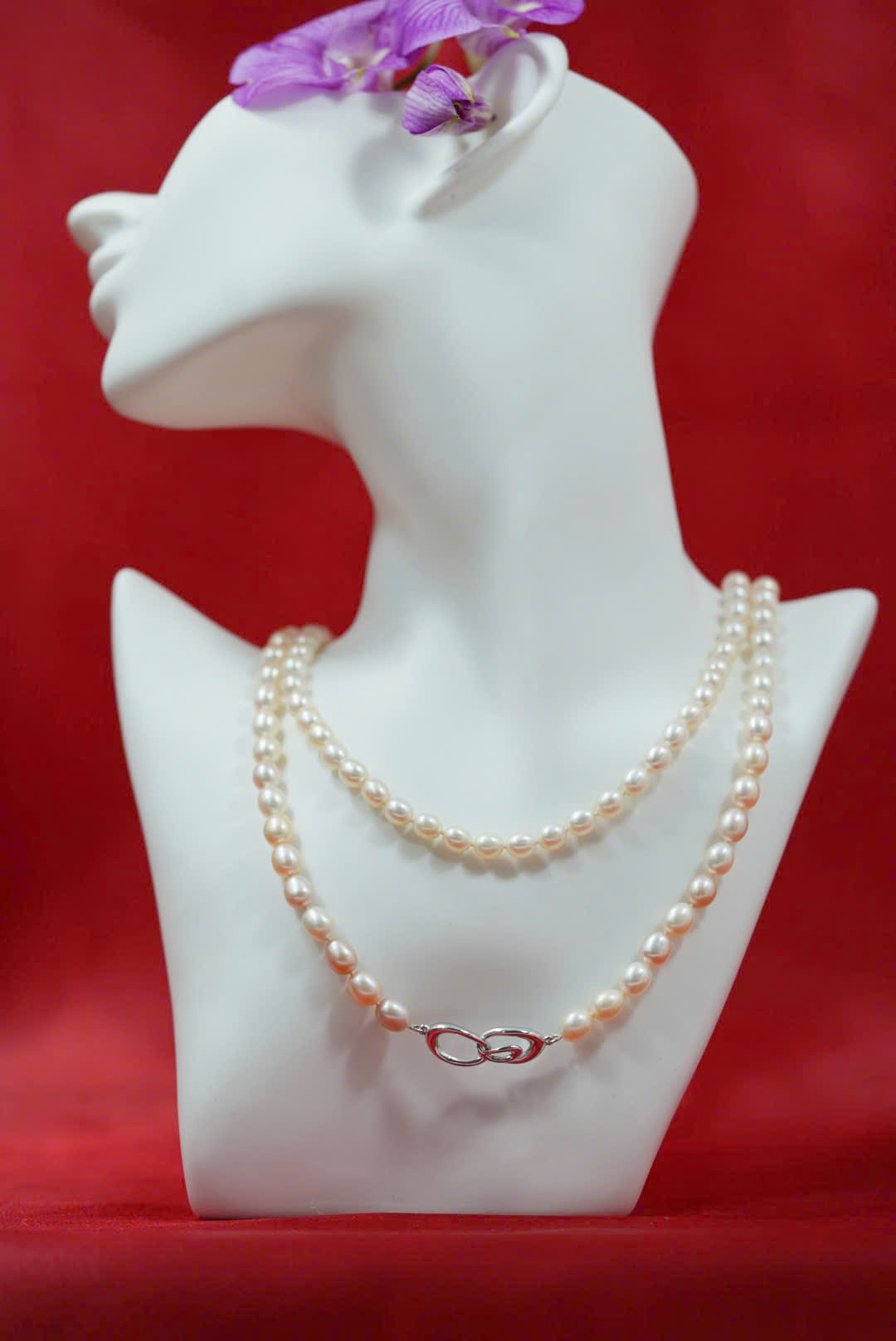 Chuỗi Ngọc Trai – Ánh Trắng Hồng – Secondhand – NTN16